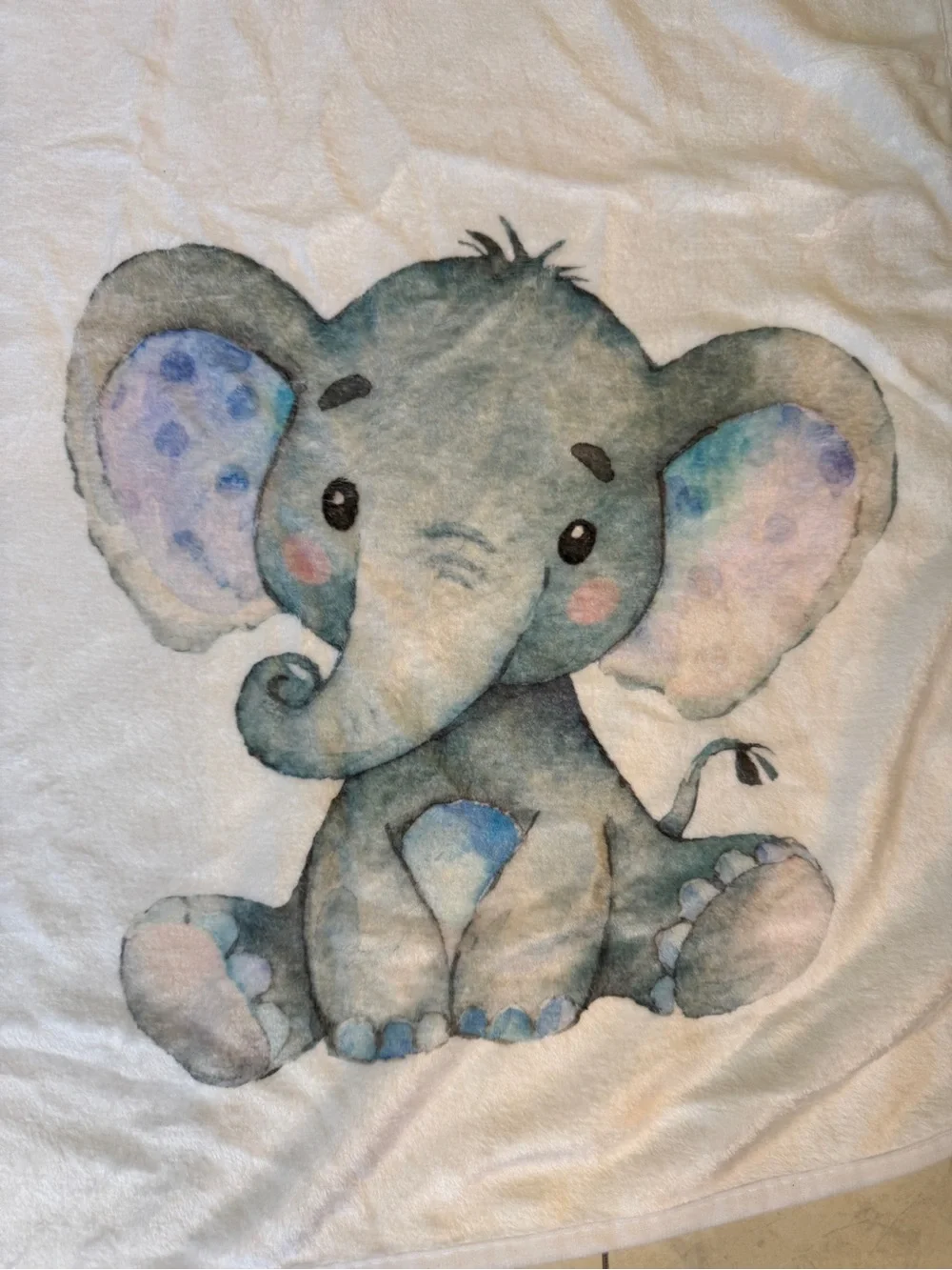 Neutral Gray Elephant Monthly Milestone Blanket
